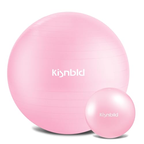 kisnbld Exercise Ball, Extra Thick Yoga Ball for Workout Pregnancy Stability, 4 Sizes Anti-Burst Balance Ball with Foot Pump - Heavy Duty Fitness Ball Chair for Office, Home & Gym - Image 1