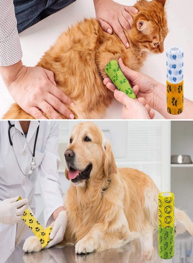 Massmot Cohesive Bandage, Vet Tape wrap, Self Adhesive Bandage Wrap, Non-Woven First Aid Tape for Person Dogs Horses Cat and Other Animal Ankle Sprains u0026 Swelling (Pack of 4, 7.5cmX4.5mtr) - Image 4