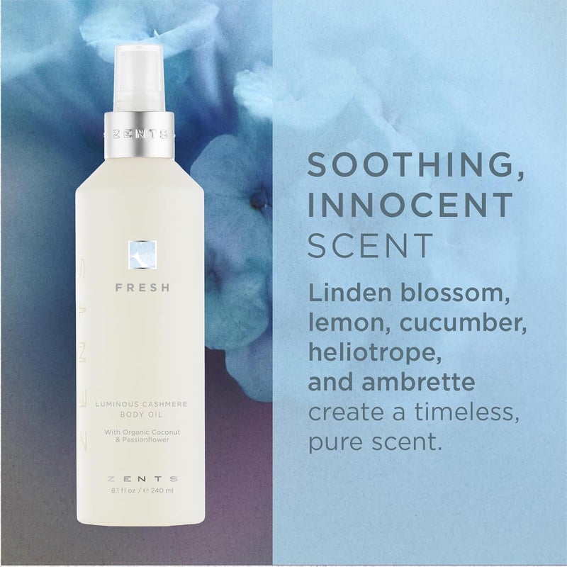 Zents Luminous Cashmere Body Oil with Organic Coconut & Passionflower - 240ml - Image 4