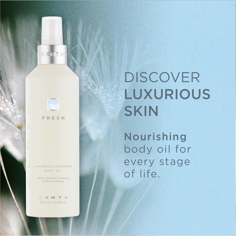 Zents Luminous Cashmere Body Oil with Organic Coconut & Passionflower - 240ml - Image 2