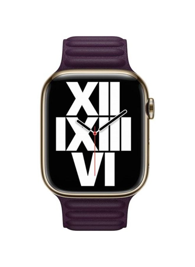 VPG - Refined Reach Leather Link For Apple Watch Series 7 Original 45mm Magnetic Loop Purbel Strap - Image 1