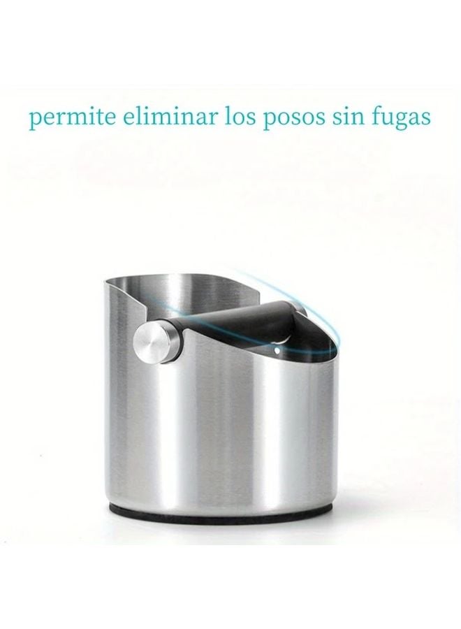 Mini Round Steel Coffee Knock Box Durable Compact Espresso Grounds Bin For Home Bar - Image 2