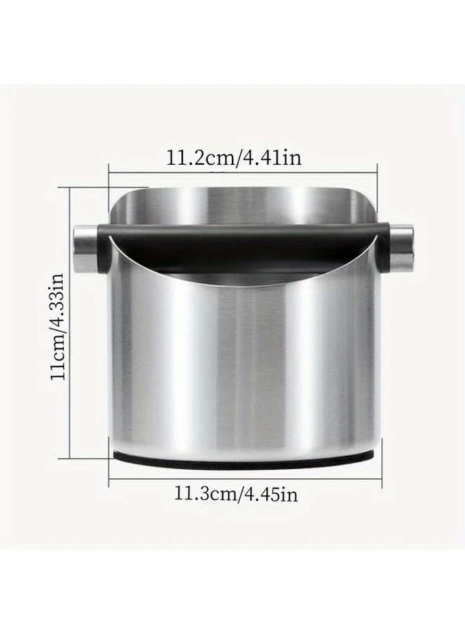 Mini Round Steel Coffee Knock Box Durable Compact Espresso Grounds Bin For Home Bar - Image 3