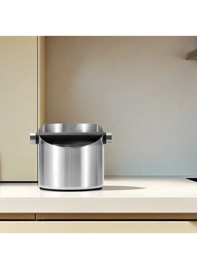 Mini Round Steel Coffee Knock Box Durable Compact Espresso Grounds Bin For Home Bar - Image 4