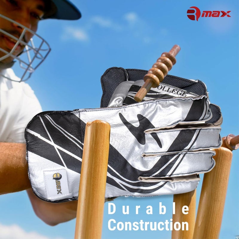 RMAX Rubber & PVC Cricket Wicket Keeping Gloves - Durable Construction, Superior Grip, High-Density Finger Protection, Ergonomic Design for Enhanced Flexibility and Comfort, (Senior) - Image 3