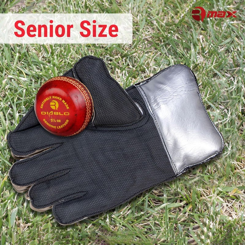 RMAX Rubber & PVC Cricket Wicket Keeping Gloves - Durable Construction, Superior Grip, High-Density Finger Protection, Ergonomic Design for Enhanced Flexibility and Comfort, (Senior) - Image 5