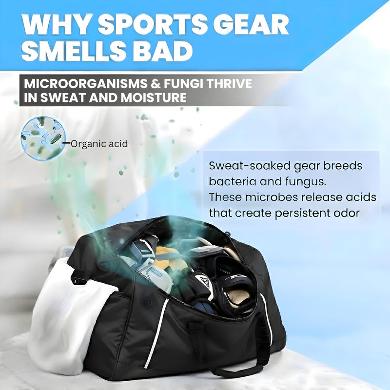 2 in 1 Sports Gear Cleaner & Odor Eliminator - Powerful Nano-Enzyme Deodorizer for Athletic Gear, Baseball, Hockey, Football, Boxing, MMA, Gym Bag | 1700+ Sprays | Plant-Based | Removes Stink & Dirt - Image 3