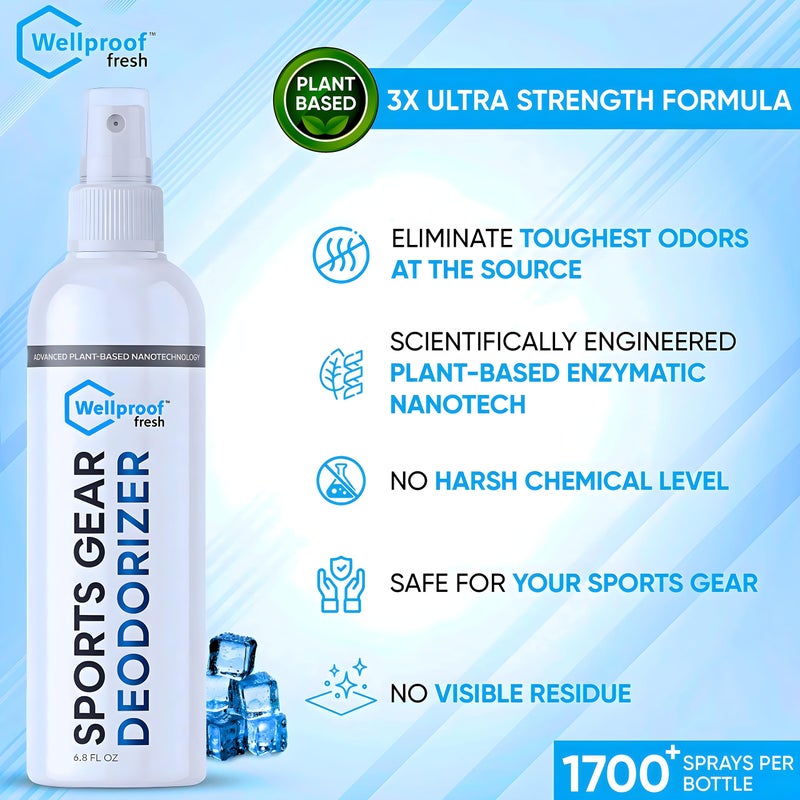 2 in 1 Sports Gear Cleaner & Odor Eliminator - Powerful Nano-Enzyme Deodorizer for Athletic Gear, Baseball, Hockey, Football, Boxing, MMA, Gym Bag | 1700+ Sprays | Plant-Based | Removes Stink & Dirt - Image 2