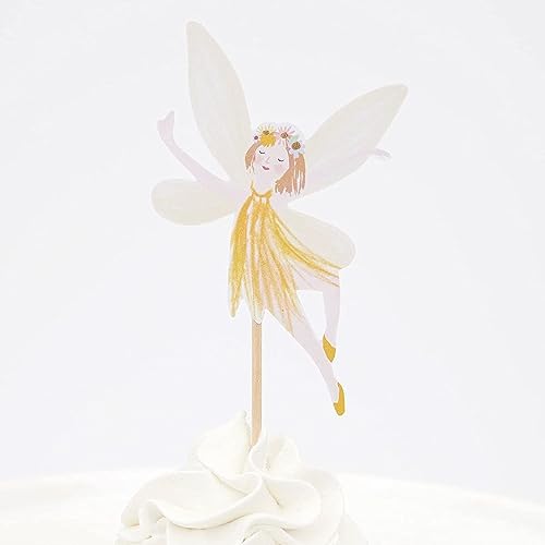 SAMOKA Fairy Cupcake Topper,24 PCS Birthday Party Cupcake Topper,Fairy Theme Party Decoration,Wing Angel Fairy Cupcake topper,Ballet Dancer Cake Decorations, Pink - Image 3
