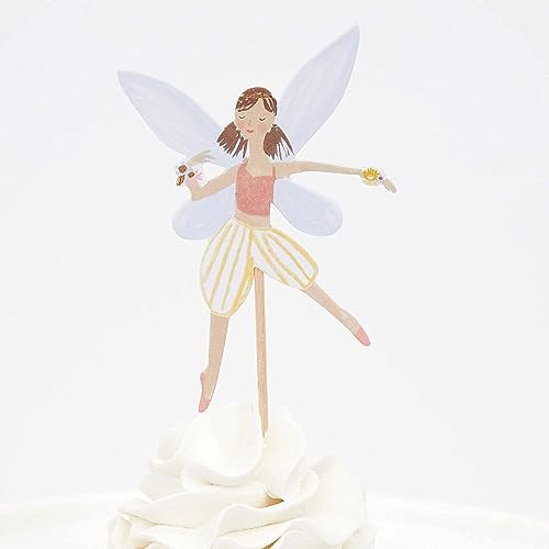 SAMOKA Fairy Cupcake Topper,24 PCS Birthday Party Cupcake Topper,Fairy Theme Party Decoration,Wing Angel Fairy Cupcake topper,Ballet Dancer Cake Decorations, Pink - Image 5