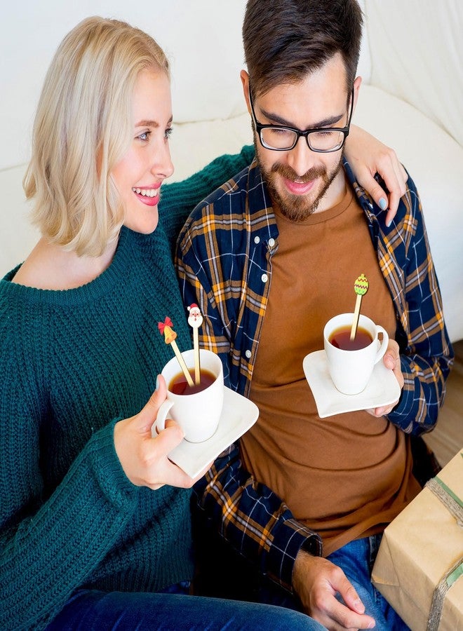 Lonfliness 120 Pcs Christmas Wooden Coffee Stirrers Xmas Wood Coffee Stir Sticks Christmas Disposable Drink Stirring Sticks for Beverage Hot Chocolate Holiday Party Decor Restaurant Home Office Cafe, 20 Styles - Image 5