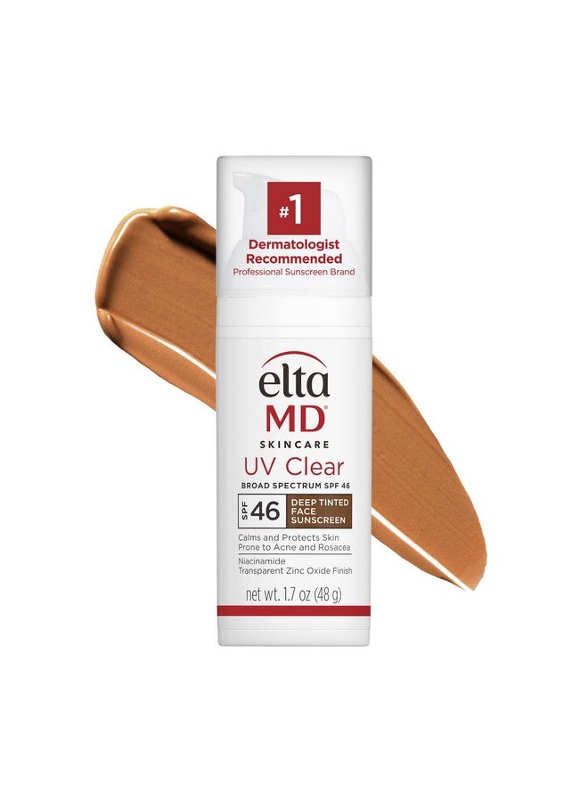 EltaMD UV Clear Deep Tinted Sunscreen for Face - Deep Tinted SPF 46 with Zinc Oxide, Oil-Free, Dermatologist Recommended Face Sunscreen, 1.7 oz - Image 1