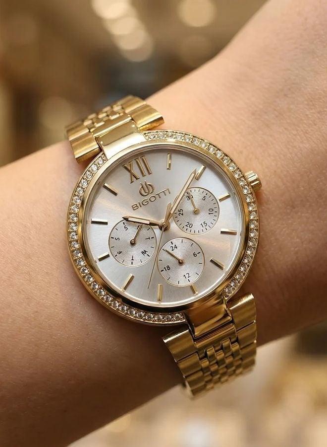 Bigotti - Raffinato Women Watch | Stainless Steel Band |Brass Case | Analog | Round Dial | Mineral Glass | Japanese Quartz | Water Resistant 30 Meters - Image 2
