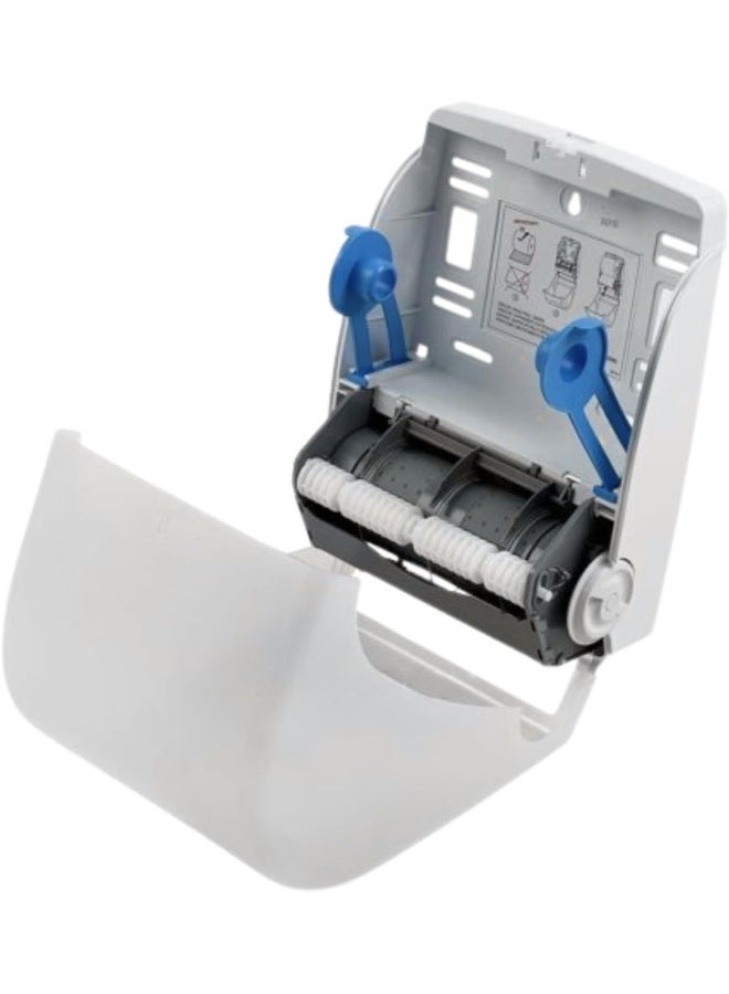 AKC Manual Auto-Cut Tissue Dispenser - Hands-Free Wall-Mount Roll Paper Dispenser | Lockable | Ideal for Bathrooms, Kitchens, Offices & Commercial Spaces (WHITE)  - Image 3