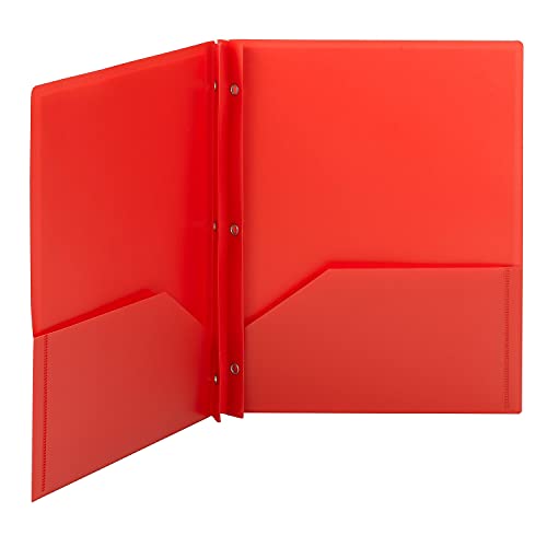 Smead Poly Two, Pocket Folder with Fasteners, 11"x 8 1/2", Pack of 25, Red (87727) - Image 5