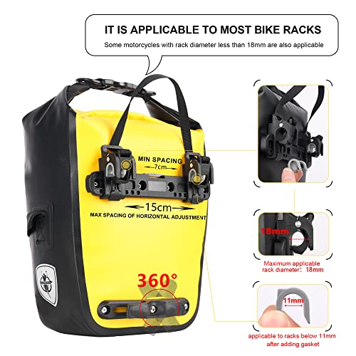 Rhinowalk Bike Pannier Bag 7L Waterproof Bicycle Rear Rack Bag With Shoulder Strap for Touring Cycling - Image 2
