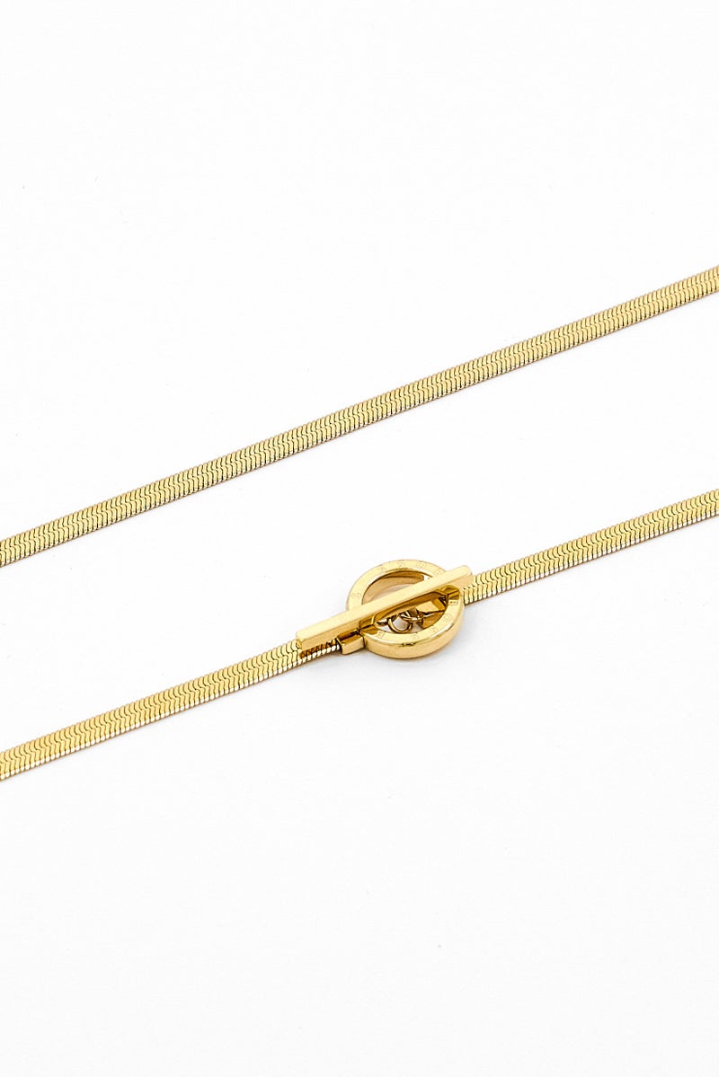 BOSS Women Fashionable Stainless Steel Pendant Necklace, Gold  - Image 2