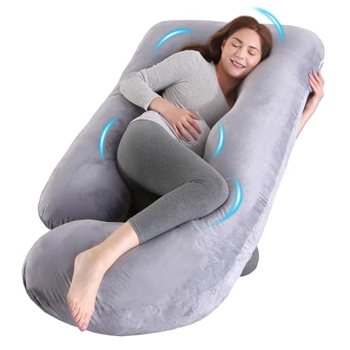Wodsfay U-Shaped Pregnancy Pillow for Sleeping, Full Body Support for Back, HIPS & Belly - 57 Inch Maternity Pillow with Machine Washable Cover | Maternity Essential - Image 1