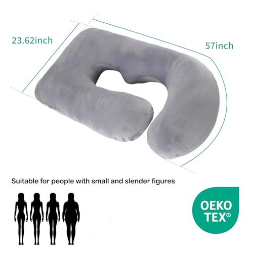 Wodsfay U-Shaped Pregnancy Pillow for Sleeping, Full Body Support for Back, HIPS & Belly - 57 Inch Maternity Pillow with Machine Washable Cover | Maternity Essential - Image 2