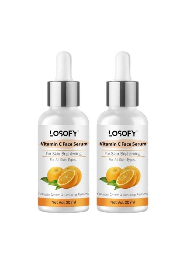 LOSOFY Vitamin C Face Serum,Face Serum for Glowing Skin,Helps in Dark Spot Reduction, and Provides Moisturization, 30 ml (pack of 2) - Image 1