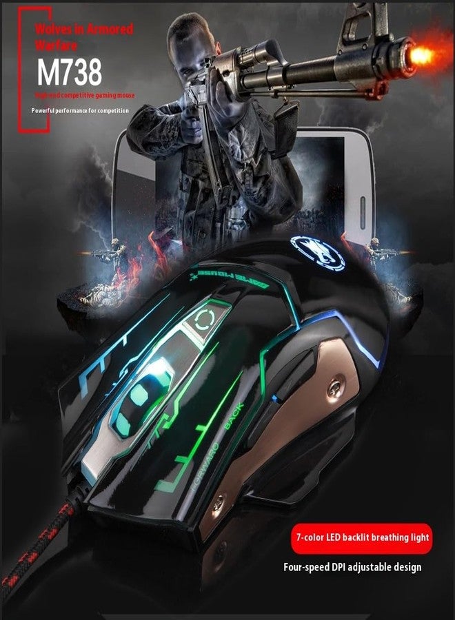KDator RGB Light up Wired Gaming Mouse for Computer - Durable USB Led Laptop Mice w/ 7 Color Backlit, 4 Adjust DPI Up to 3200 for Gaming, Silent & Stable PC Corded Mouse for Mac MacBook Windows Linux PS4 - Image 3