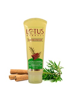 LOTUS HERBALS Teatreewash Face Wash | With Tea Tree Oil & Cinnamon | Anti Acne | Oil Control | For Oily Skin | 120Ml  - Image 1