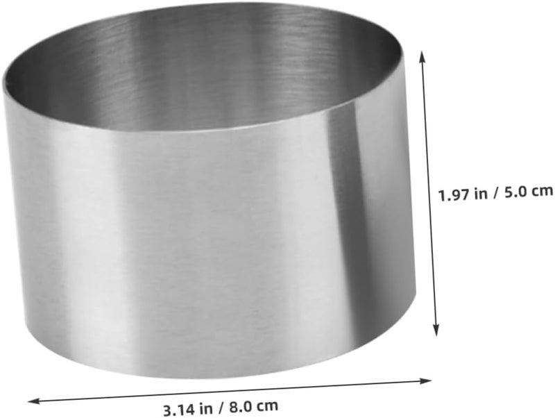 Baking Mold,Cake Pans Stainless Steel Round Cake Rings Baking Molds for Pastry Cookies and Desserts Food Ring Molds for Baking and Decorating - Image 2