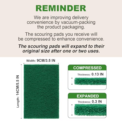 AIDEA Heavy Duty Scouring Pads, Dish Scrubber Pads for Household and Kitchen, Multipurpose Scour Pads for Cleaning, 24 Pack, 5.5in*3.5in - Image 2