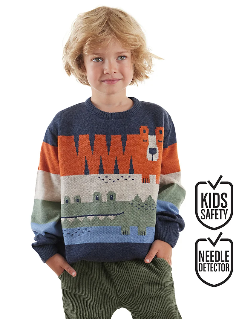 Denokids Animals Boy Knitted Jumper