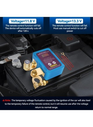 Remote Battery Disconnect Switch 240A 12V Kill Switch for car with LED Voltage Display Automatic Disconnect car Kill Switch for Cars, Trucks, RVs and Boats - view 3