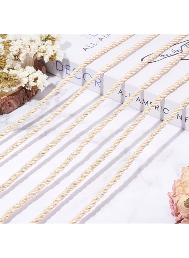 18 م/19.6 ياردة حبل ملتوي 5 مم 3 طبقات سلك بوليستر ملون حبل ملتوي حبل فيسكوز لامع لأكياس هدايا تنجيد الستائر، أزياء تزيين المنزل، بيسك - Image 3