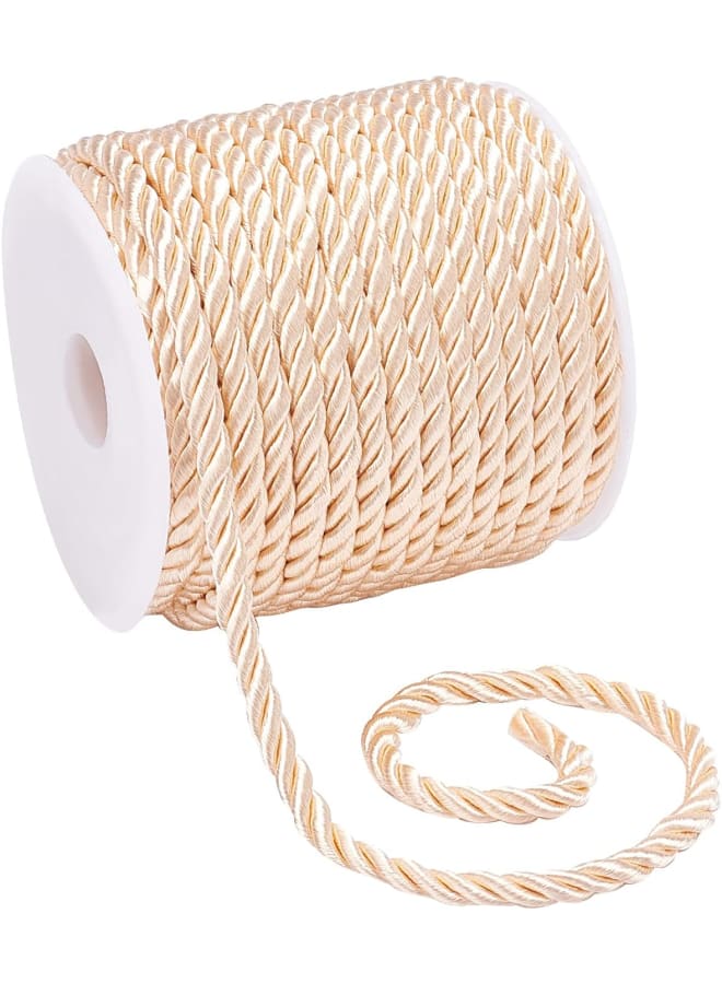 18 م/19.6 ياردة حبل ملتوي 5 مم 3 طبقات سلك بوليستر ملون حبل ملتوي حبل فيسكوز لامع لأكياس هدايا تنجيد الستائر، أزياء تزيين المنزل، بيسك - Image 1