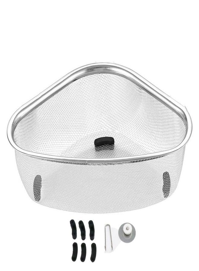 Kopida Sink Strainer Basket, Stainless Steel Triangle Kitchen Sink Strainer Basket for Sink Food Strainer, Corner Sink Strainer Basket for Food Strainer, Storage Rack - Image 1