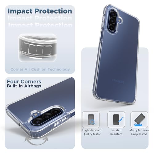 RIGGEAR Shockproof Clear Hybrid Armor Back Cover Case Compatible with Samsung Galaxy A17 5G / M17 5G / F17 5G (Transparent PC with TPU Bumper) - Image 2