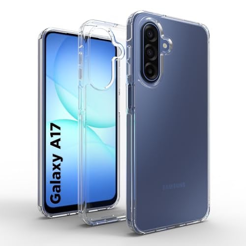 RIGGEAR Shockproof Clear Hybrid Armor Back Cover Case Compatible with Samsung Galaxy A17 5G / M17 5G / F17 5G (Transparent PC with TPU Bumper) - Image 1