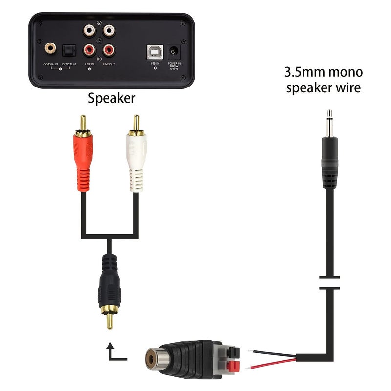 8 قطع محول RCA إلى سلك سماعة، ذكر وأنثى، موصلات كابلات بدون لحام - Image 3