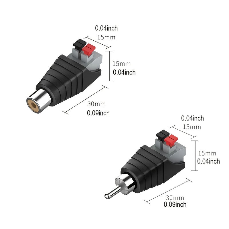 8 قطع محول RCA إلى سلك سماعة، ذكر وأنثى، موصلات كابلات بدون لحام - Image 2