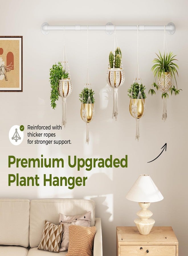 Bamworld Window Plant Hanger Indoor 63in Hanging Planters for Indoor Plants Hanging Plants Holder Hanging Rod Window Plant Shelves Wall Planters Pot/Chain/Plant Not Included (White) - Image 4