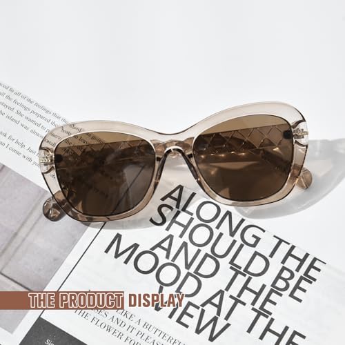 FONHCOO Progressive Multifocal Sunglasses for Women, Stylish Reader Sun Glasses Outdoor Reading Sunglasses UV400 Protection(Brown 2.0) - Image 5