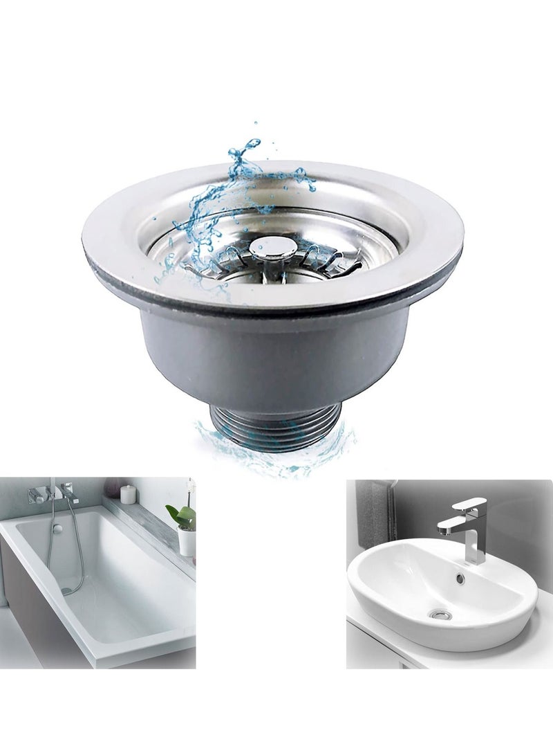 واي آند دي Kitchen Sink Collection, Stainless Steel Strainer, Basket, Waste Plug Accessories, Drain Strainer Assembly（114mm） - Image 1