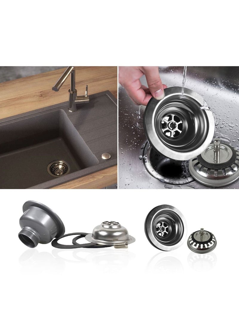 واي آند دي Kitchen Sink Collection, Stainless Steel Strainer, Basket, Waste Plug Accessories, Drain Strainer Assembly（114mm） - Image 4