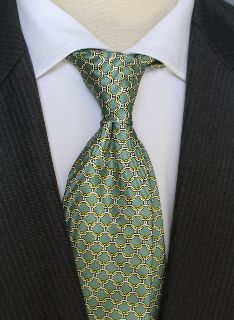 Elliot Martin Elliot Martin tie 100% Silk Twill neck ties Premium Men's Tie (Light Green)  - Image 1