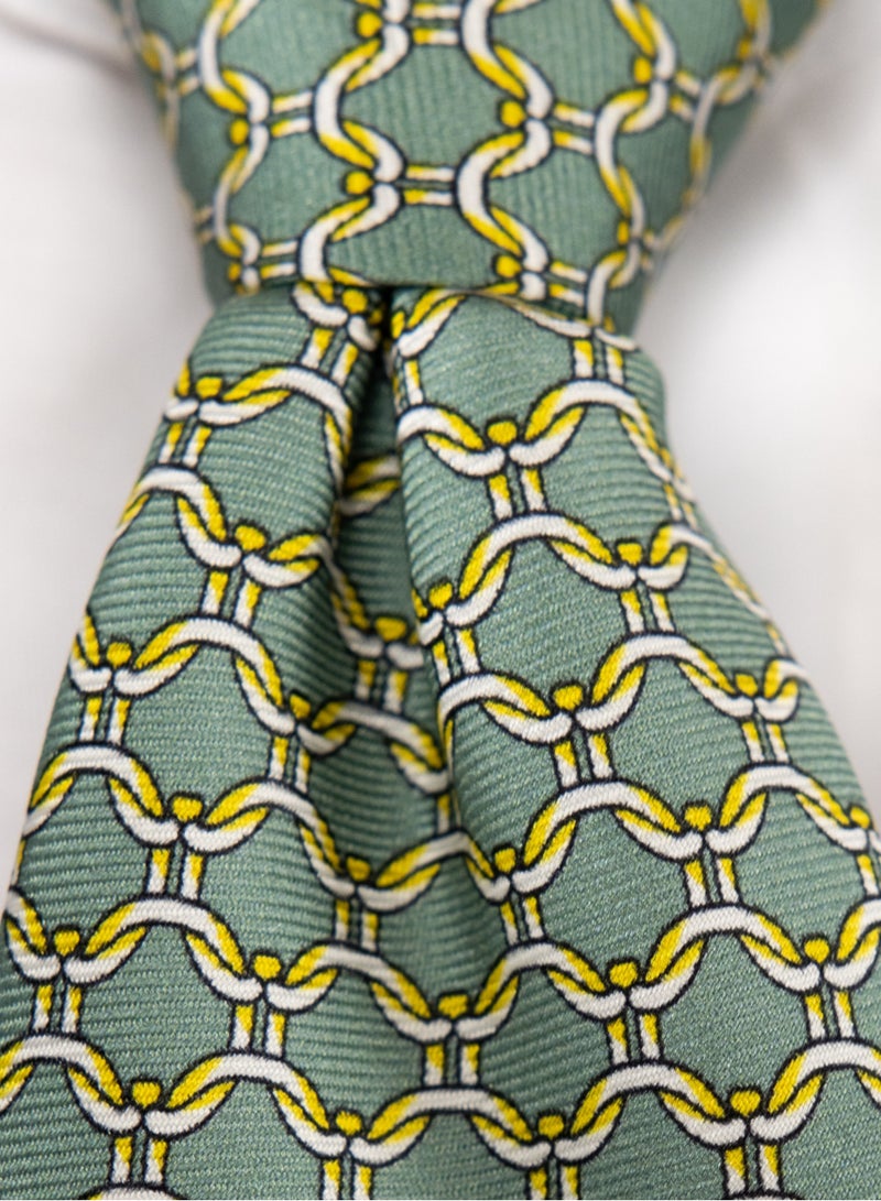 Elliot Martin Elliot Martin tie 100% Silk Twill neck ties Premium Men's Tie (Light Green)  - Image 4
