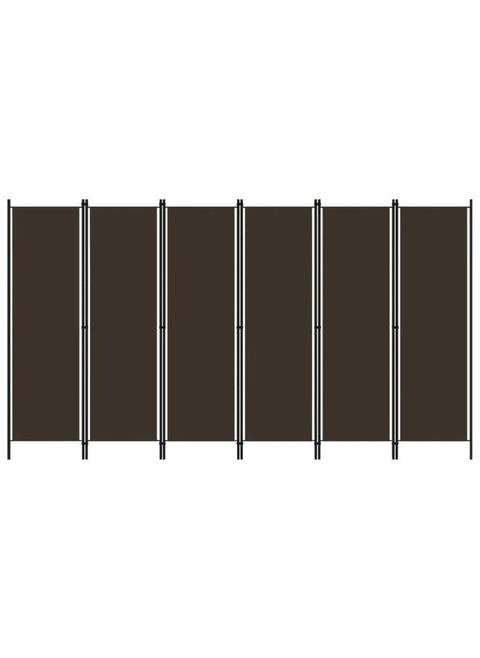 Stylish Room Divider 6-Panel Fabric Partition Wall Brown 300x180 cm Privacy Partition Room Separator