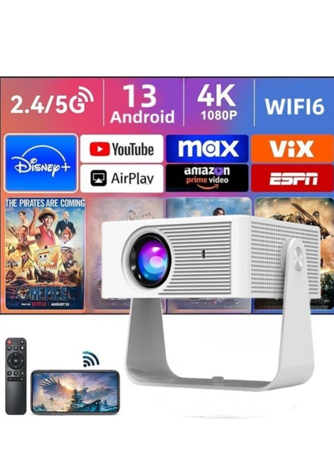 واي تي جهاز عرض صغير ذكي Y8S بدقة 4K و5G وواي فاي وأندرويد 13 وبلوتوث وتركيز تلقائي وحجر الزاوية وتعديل زاوية 360 درجة، عالي الدقة بالكامل للاستخدام الداخلي والخارجي، متوافق مع عصا التلفزيون/HDMI/USB/PS5/iOS/PS4 - Image 1