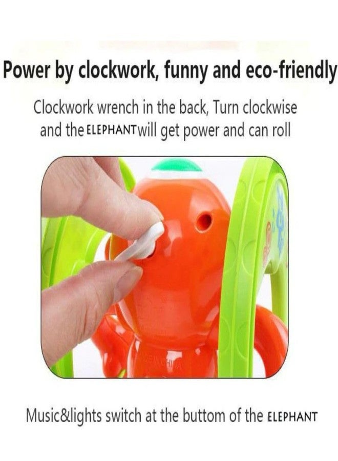 Radhya Accessories Elephant Shape Musical Rolling Toy for Kids Babies Interactive & Musical Key Operated, Sensory Sound Toy for Kids, Travel-Friendly & Safe Gift for Boys & Girls (12 Months+) (Blue) - Image 3