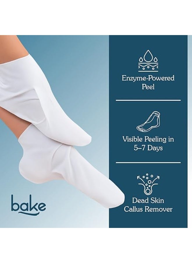 BAKE AHA + BHA Foot Peeling Mask | Reduces Dry Skin & Hard Calluses| Exfoliates,Moisturizes & Hydrates Feet | Nourishing Foot Mask | Fits Like Socks | For Men & Women - Image 4