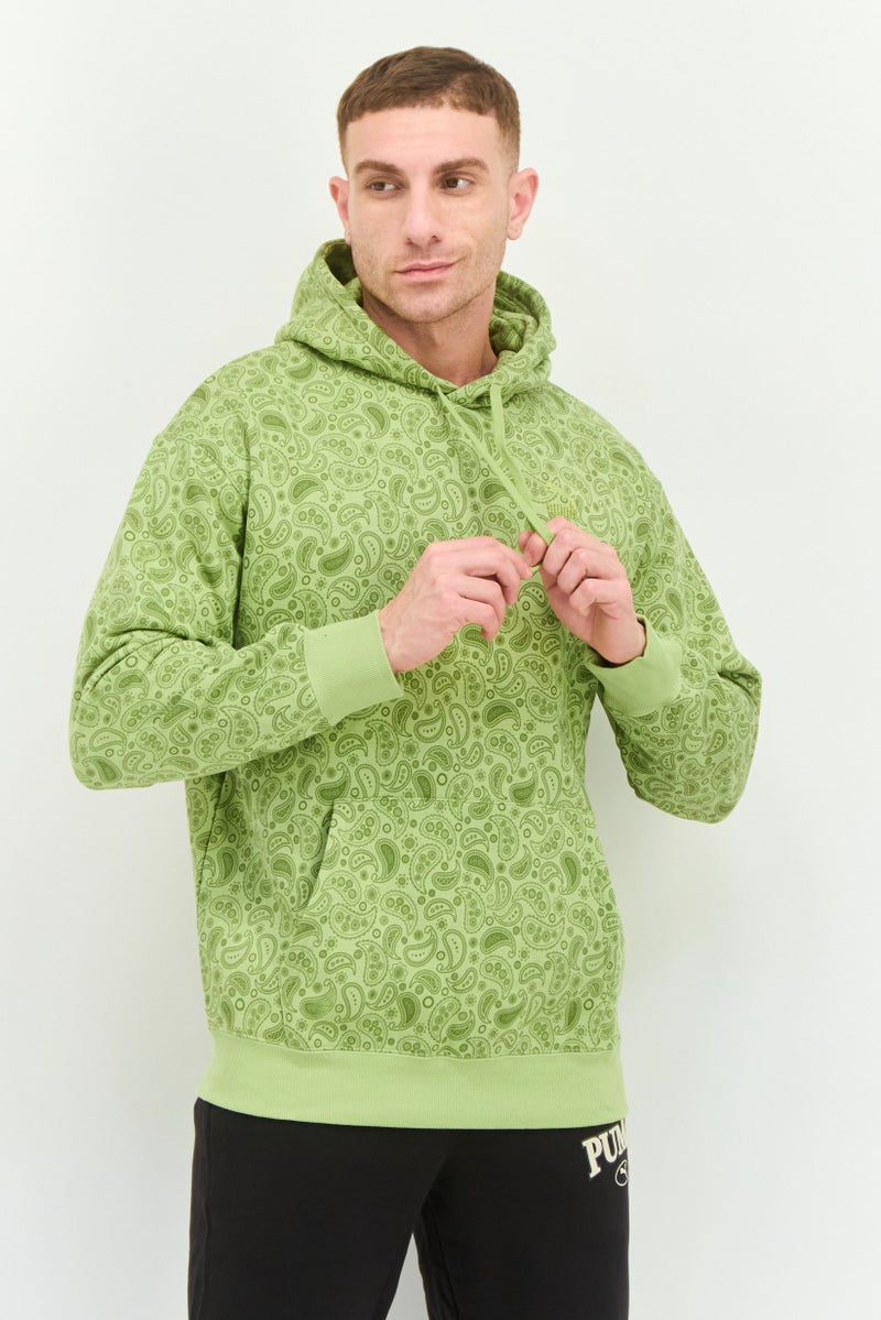 PUMA سويت شيرتات خارجية للرجال بتصميم بايزي مريح، أخضر كيوي - Image 1