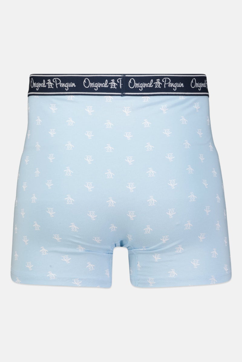 Original Penguin Men 3 Pack Allover Print Boxer Briefs, Light Blue/Navy/Red Combo  - Image 2