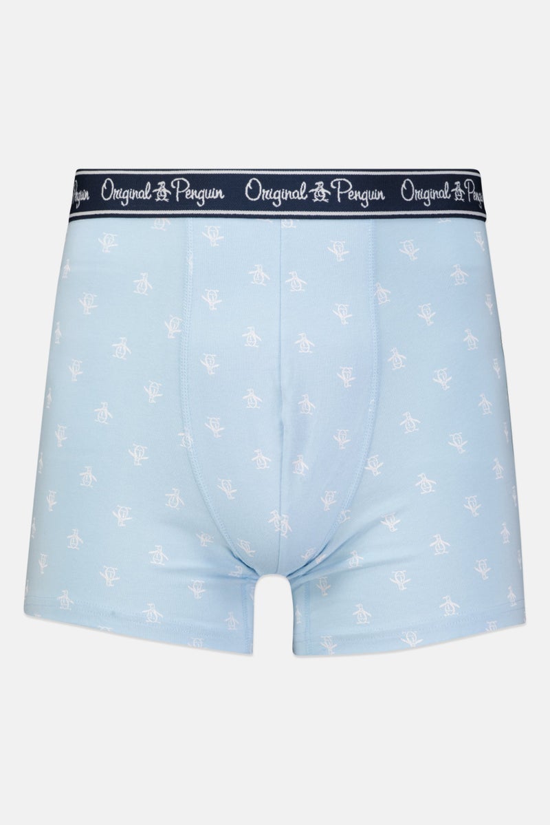 Original Penguin Men 3 Pack Allover Print Boxer Briefs, Light Blue/Navy/Red Combo  - Image 5